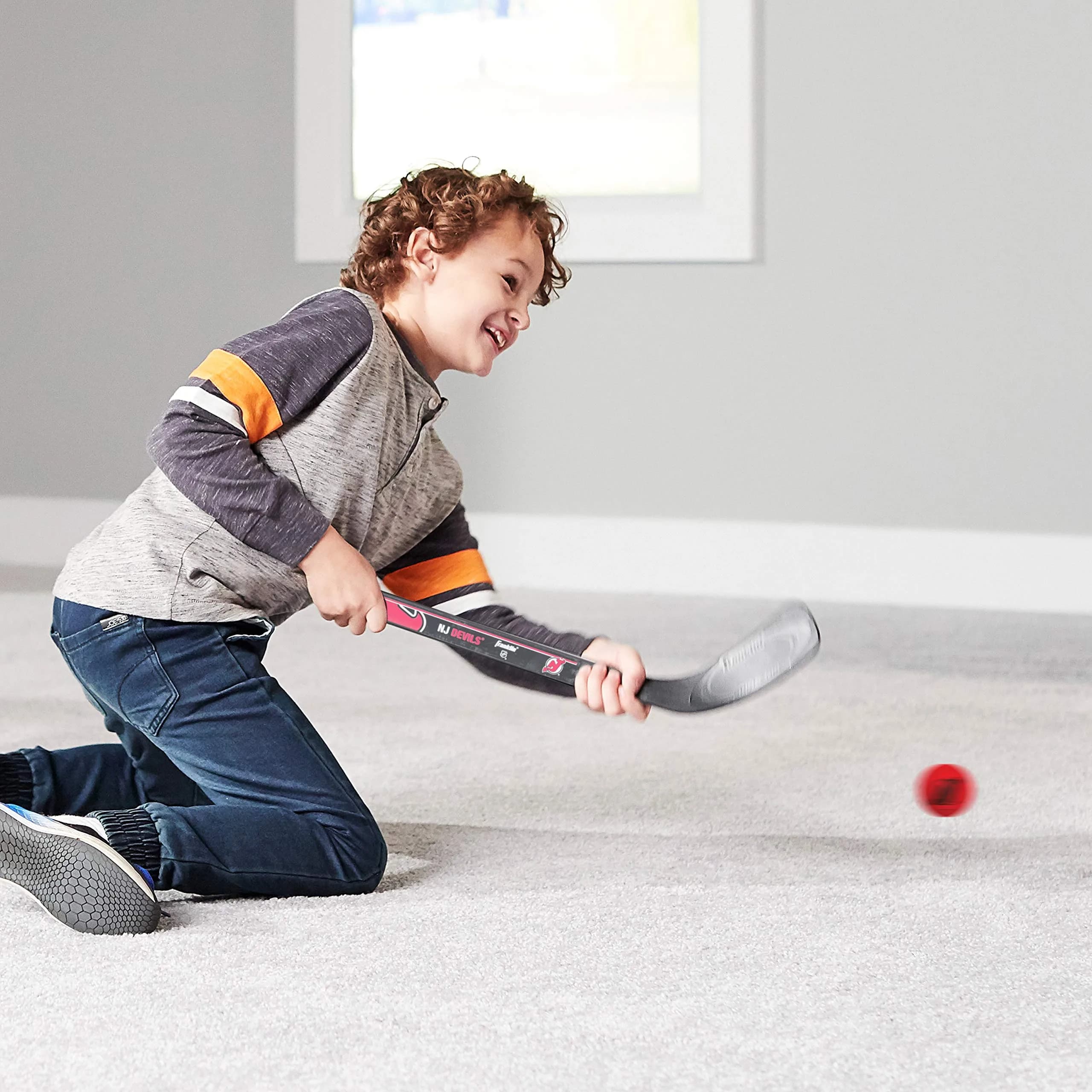 Franklin Sports NHL New Jersey Devils Mini Hockey Stick Set with Foam Balls | 2-Piece ABS Plastic - view 6