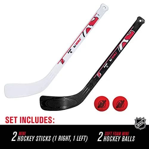Franklin Sports NHL New Jersey Devils Mini Hockey Stick Set with Foam Balls | 2-Piece ABS Plastic thumbnail 2
