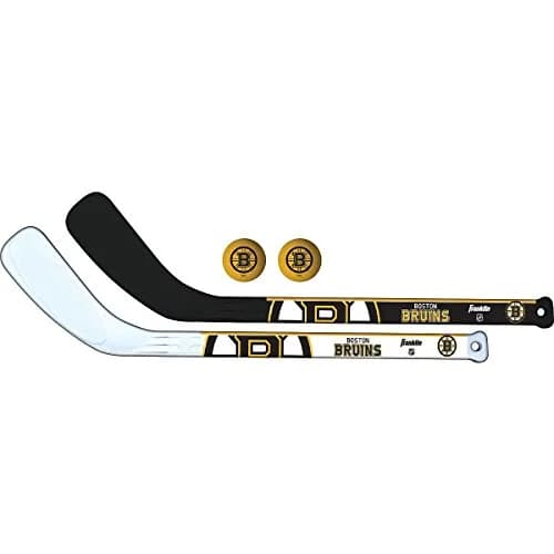 Franklin Sports NHL Boston Bruins Mini Hockey Stick Set with Foam Balls | 2-Piece Set for Ages 4-5 thumbnail 1