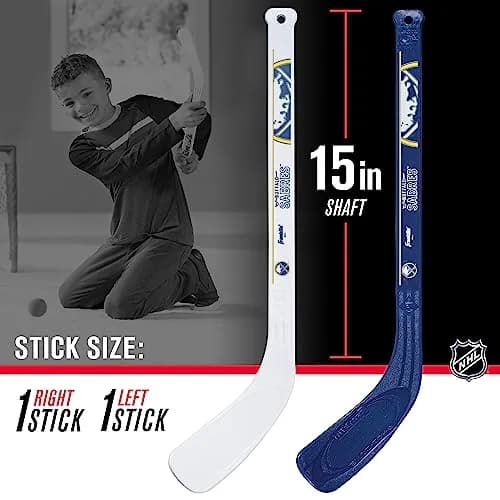 Franklin Sports NHL Buffalo Sabres Mini Hockey Stick Set (2-Pack, Left & Right Hand) | Official NHL Team Gear for Kids thumbnail 3