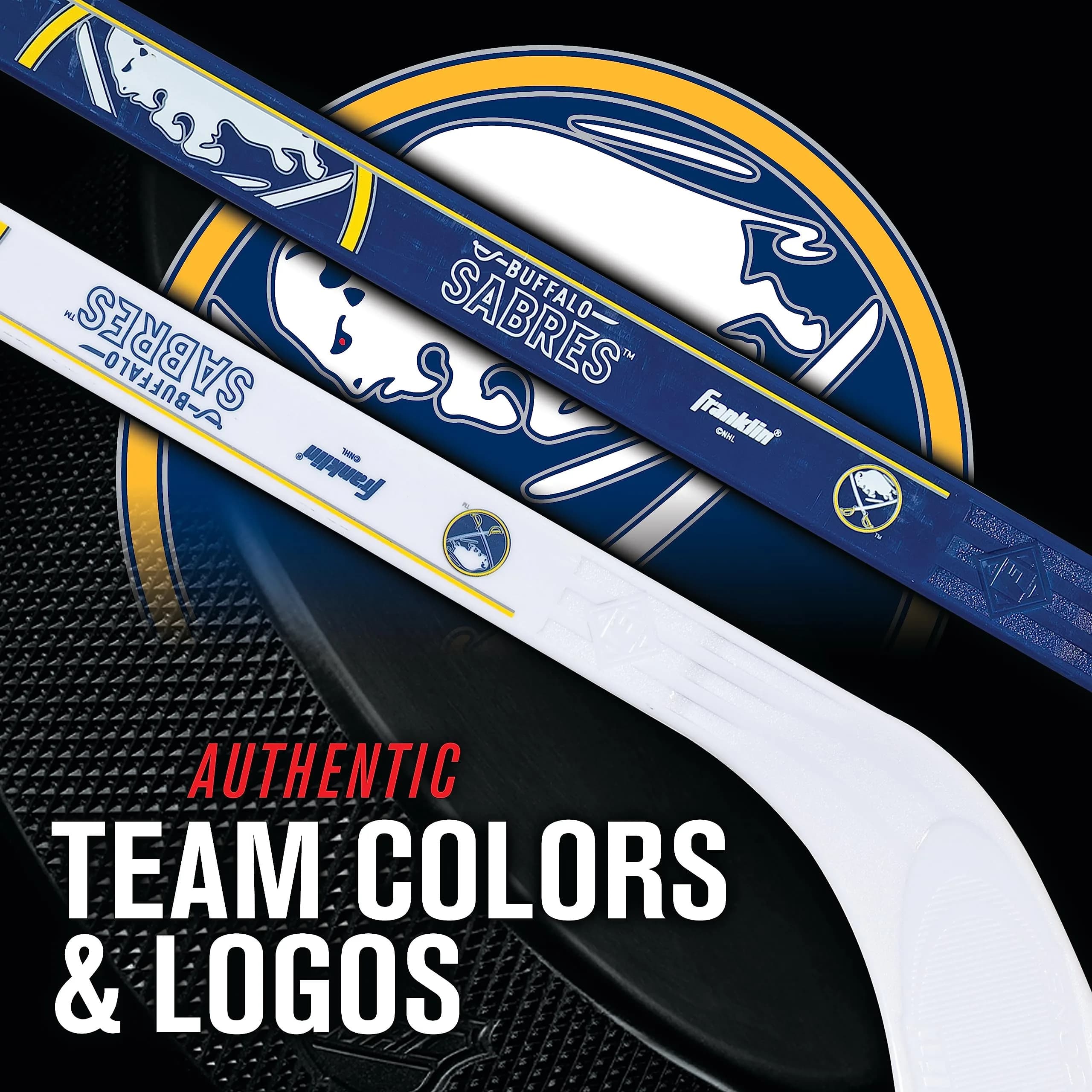 Franklin Sports NHL Buffalo Sabres Mini Hockey Stick Set (2-Pack, Left & Right Hand) | Official NHL Team Gear for Kids - view 4