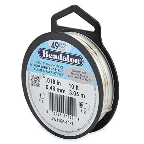 Beadalon JW11SP-10FT 49-Strand Bead Stringing Wire 0.018 in / 0.46 mm | Flexible Jewelry Wire for Beading & Gemstones thumbnail 1