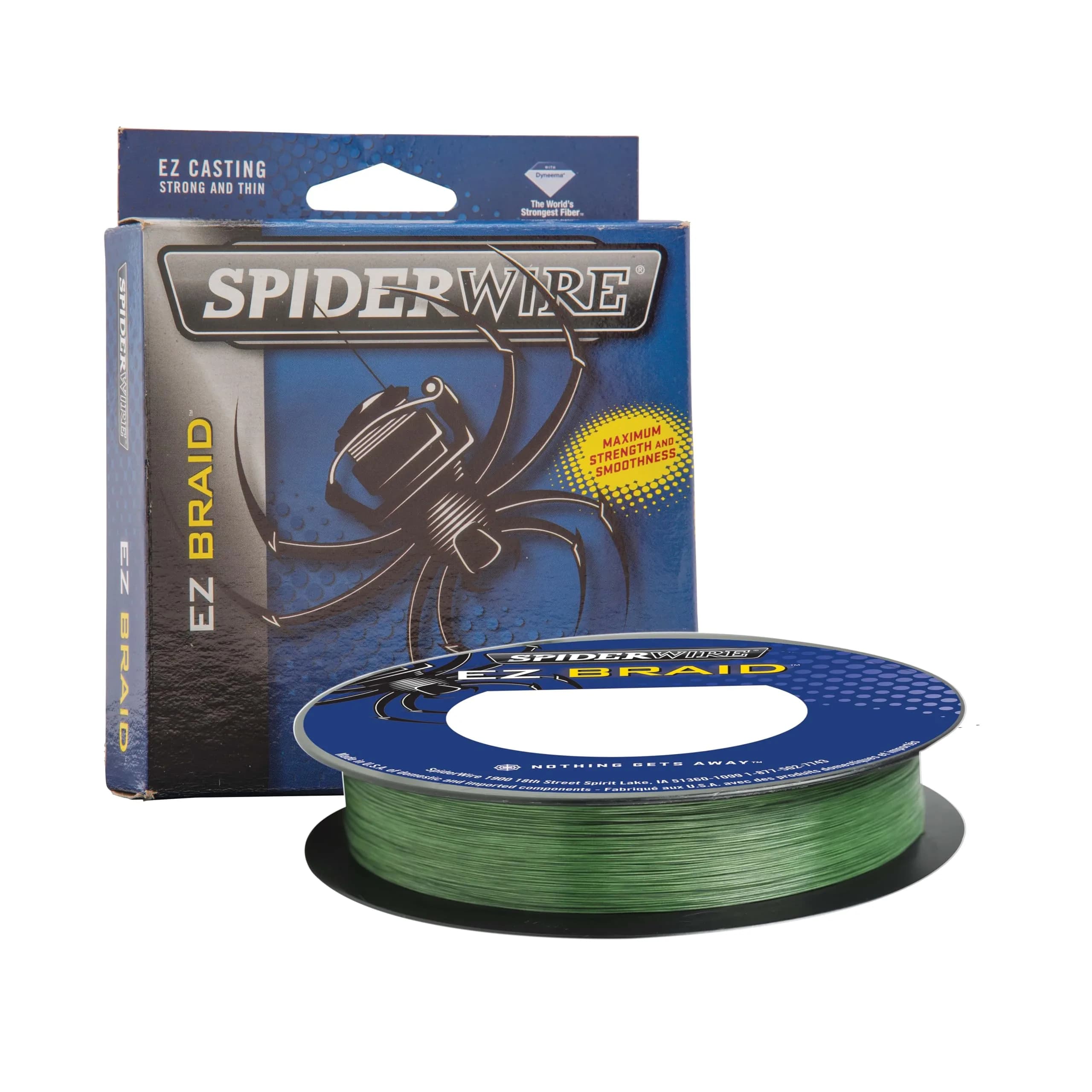 SpiderWire EZ Braided Fishing Line 10lb 110 yd Moss Green | Smooth, Strong & Long Cast