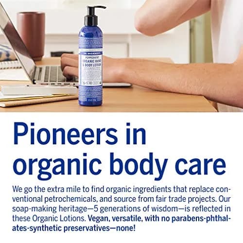 Dr. Bronner's Organic Peppermint Lotion 237ml (8 Fl Oz) | USDA Organic & Fair Trade Moisturizer thumbnail 4
