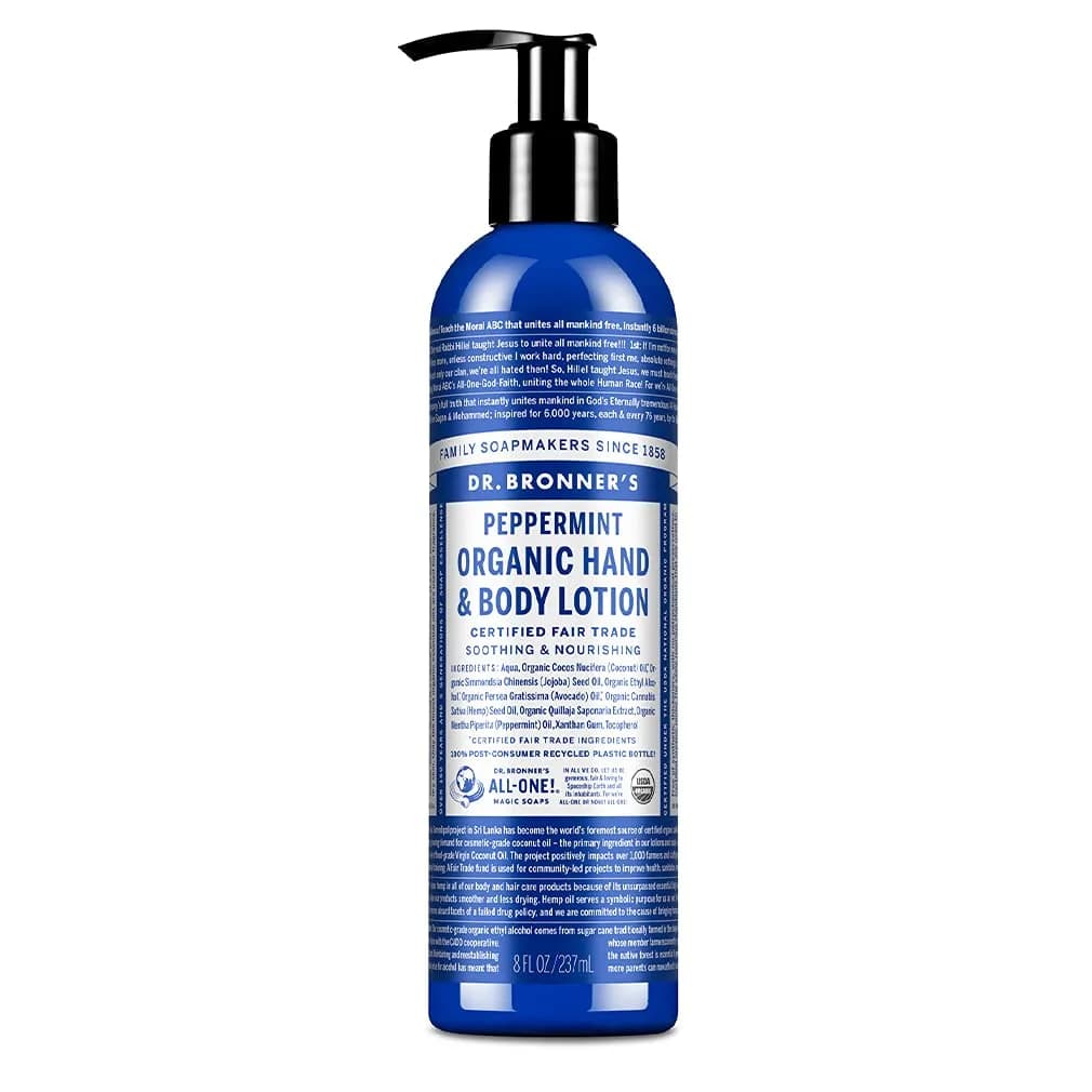Dr. Bronner's Organic Peppermint Lotion 237ml (8 Fl Oz) | USDA Organic & Fair Trade Moisturizer - main product image