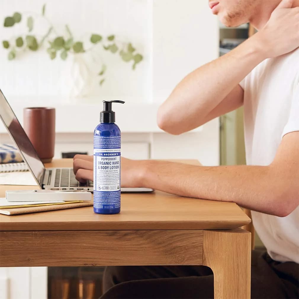 Dr. Bronner's Organic Peppermint Lotion 237ml (8 Fl Oz) | USDA Organic & Fair Trade Moisturizer - view 3