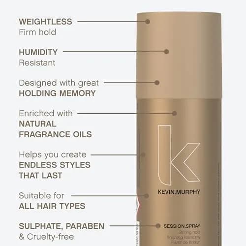 KEVIN.MURPHY SESSION.SPRAY Strong Hold Finishing Hair Spray 337ml (11.4 fl oz) | Humidity Resistant Flexible Hold thumbnail 4