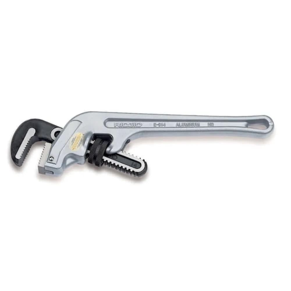 RIDGID End Pipe Wrench Aluminum 14 in. (35.5 cm) | Heavy Duty Plumbing Tool — Silver