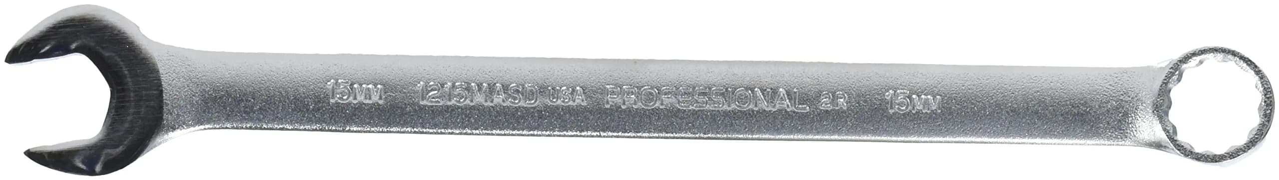 Stanley Satin Combination Wrench 15 mm | Durable Alloy Steel, 12 PT Box End, Classic Style — Multi