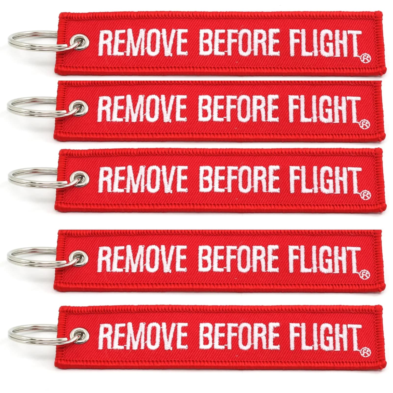 Rotary13B1 Remove Before Flight Key Chain - 5 Pack | Double Sided Embroidered, Durable Jet Tag, 1x5 inches