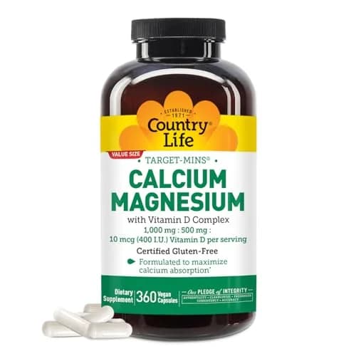 Country Life Target-Mins Calcium Magnesium with Vitamin D, 360 Capsules | Supports Bone & Heart Health thumbnail 1
