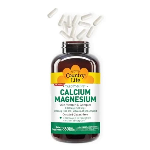 Country Life Target-Mins Calcium Magnesium with Vitamin D, 360 Capsules | Supports Bone & Heart Health thumbnail 3