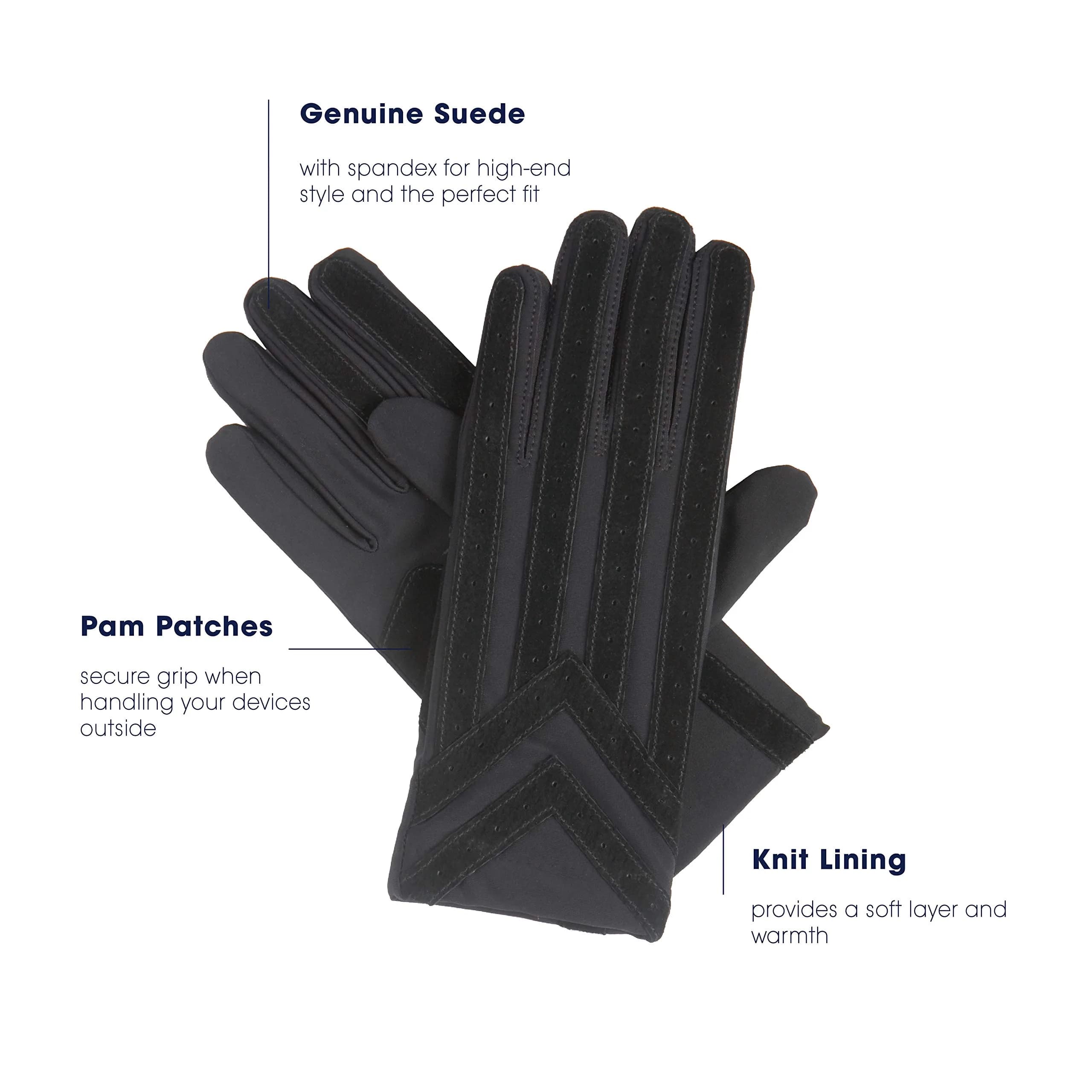 isotoner Men's Spandex Stretch Cold Weather Gloves with Knit Lining | Medium-Large, Black - view 3