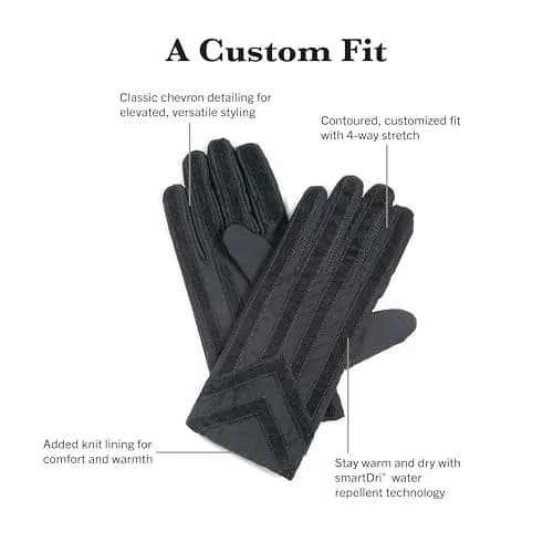 isotoner Signature Men's Stretch Cold Winter Gloves | Medium-Large, Brown, 0.12 kg (0.26 lb) thumbnail 2