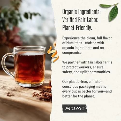 Numi Organic Rooibos Tea, 18 Herbal Tea Bags, Caffeine Free | Organic, Natural & Eco-Friendly thumbnail 7