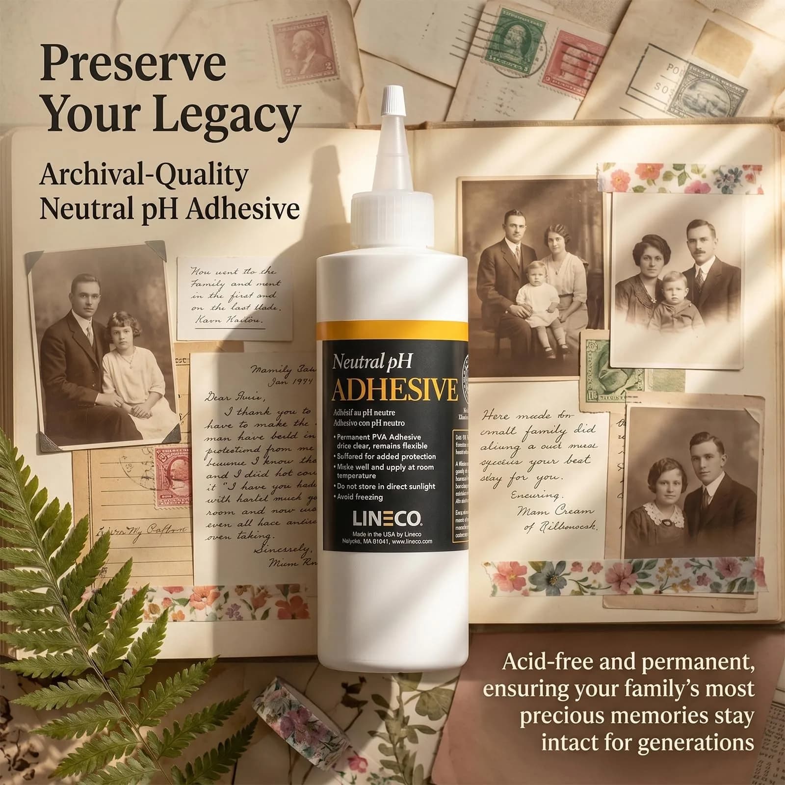 Lineco Neutral pH Adhesive 237ml (8 Fl Oz) | Acid-Free Archival Glue for Crafts & Bookbinding - view 5