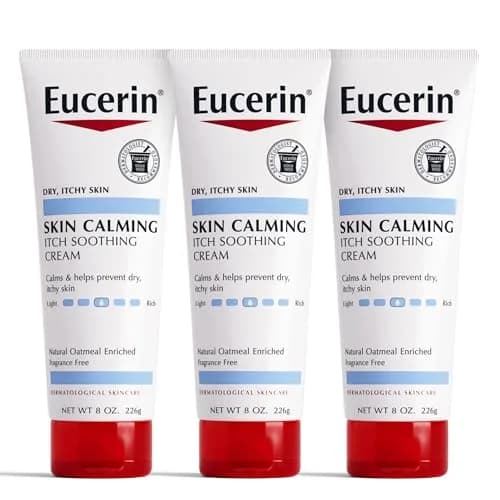 Eucerin Skin Calming Cream 8 oz. Tube (Pack of 3) | Soothes Dry, Itchy Skin with Natural Oatmeal thumbnail 1