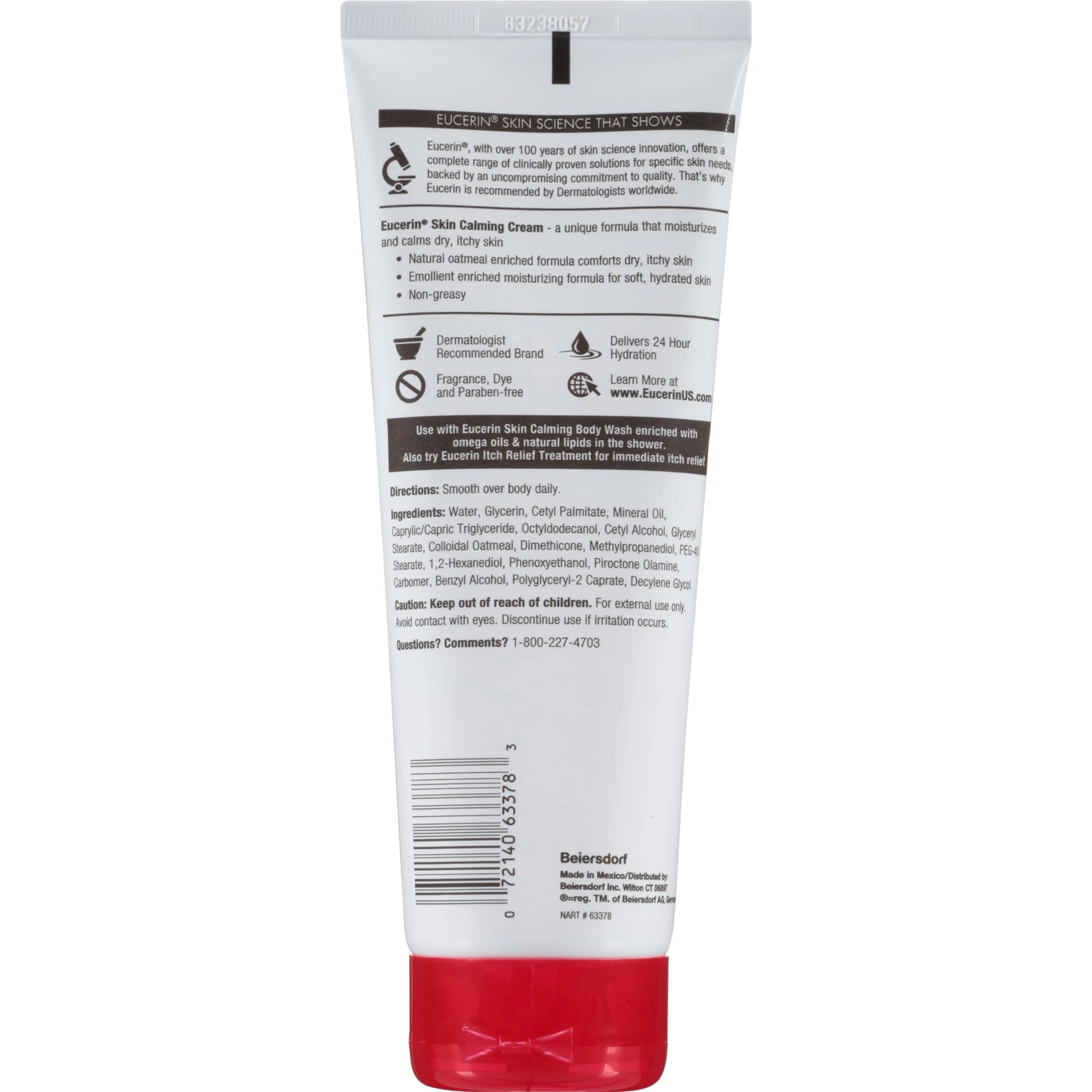 Eucerin Skin Calming Cream 8 oz. Tube (Pack of 3) | Soothes Dry, Itchy Skin with Natural Oatmeal - view 7