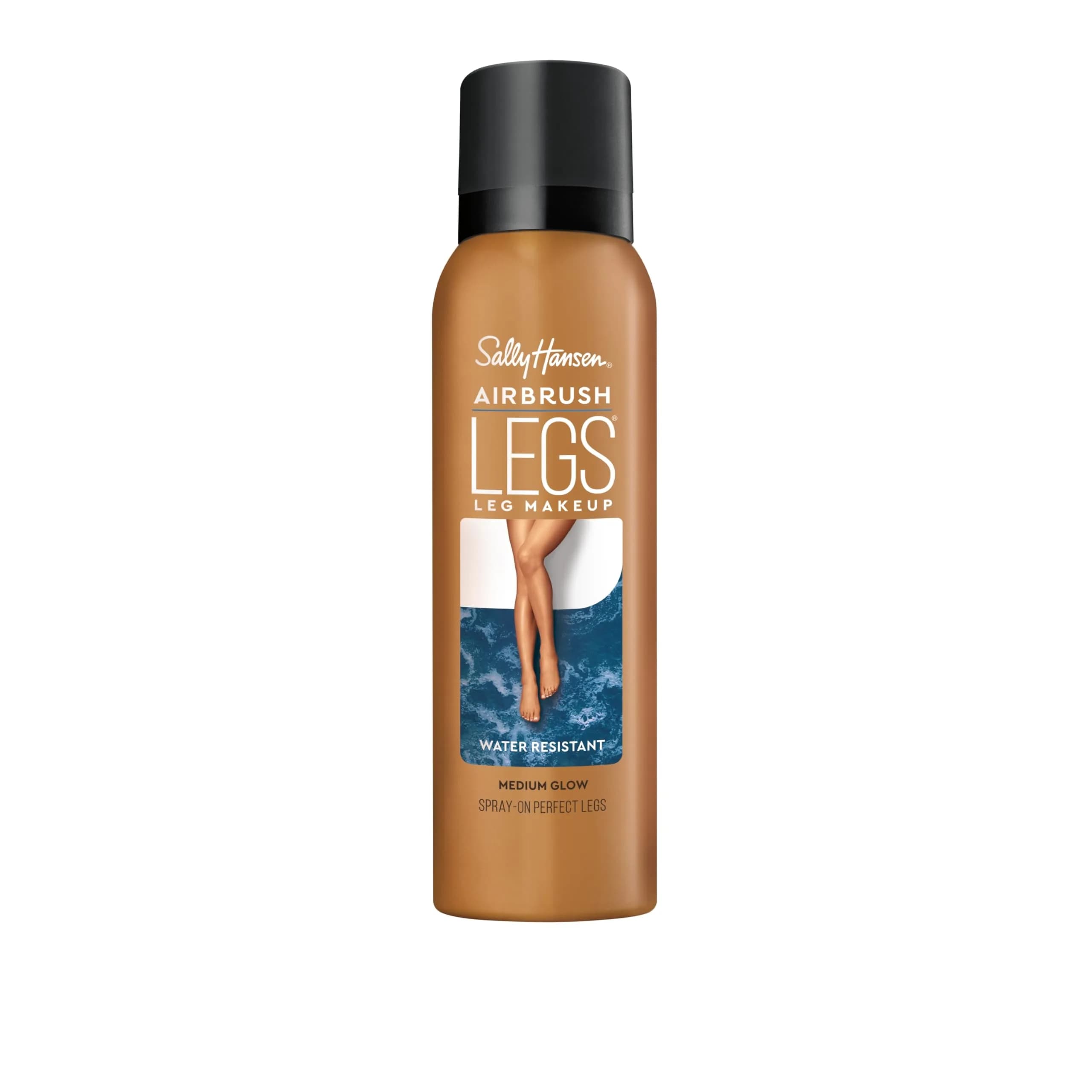 Sally Hansen Airbrush Legs Spray-On Makeup Tan Glow 125ml (4.4 Fl Oz) | Water Resistant & Transfer Proof — Spray-On - Medium Glow / 4.4 Fl Oz