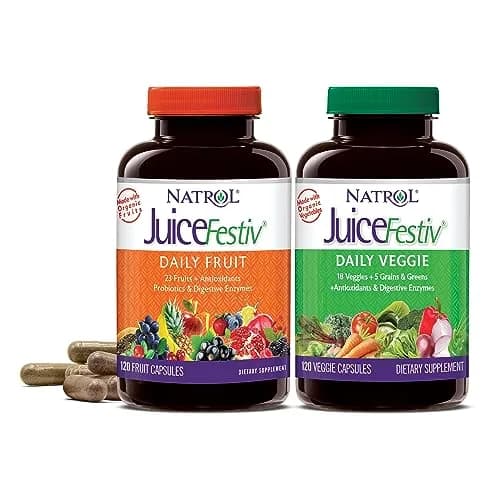 Natrol JuiceFestiv Vitamins & Supplements for Nutrition & Well-Being, 120 Capsules (2-Count) | Antioxidants for Cellular Health thumbnail 1