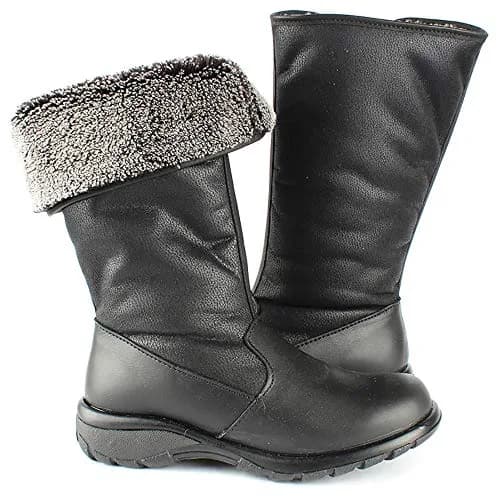 Toe Warmers Women Waterproof Boot Shelter BLACK 7/W | Waterproof Italian Leather, Warmtex Insulation, Mid-Calf Coverage thumbnail 5