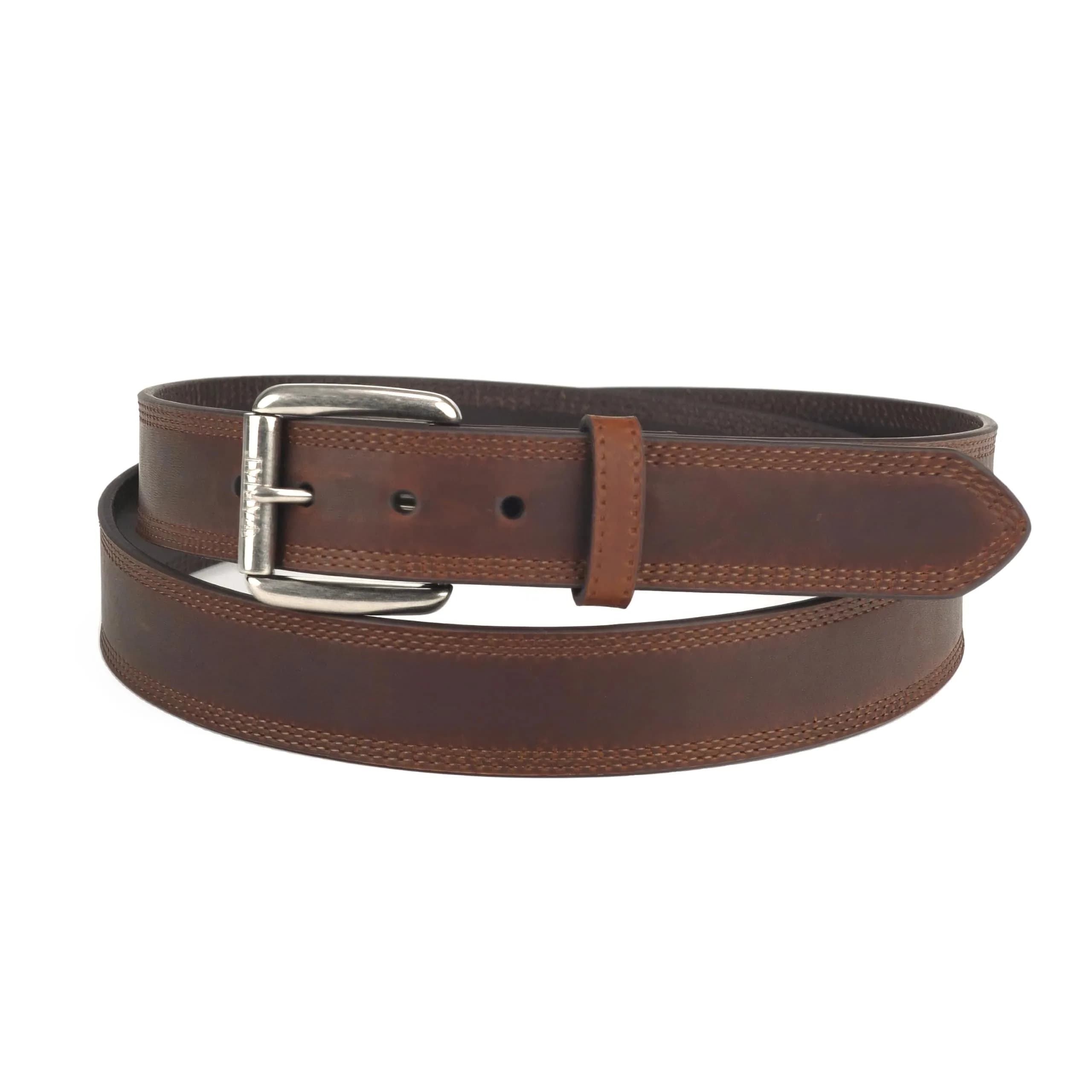 ARIAT Men's Copper Full-Grain Leather Belt with Silver Buckle, 44 | Classic Western Style & Durability