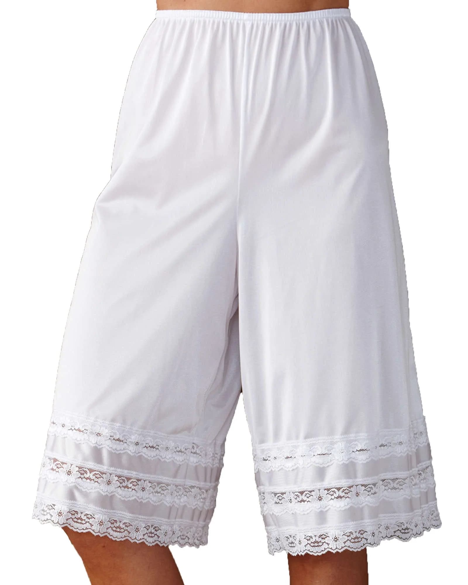 Velrose Snip-it 26" Culotte Slip (2402) White Small | Adjustable Length Feminine Lingerie — White / Small