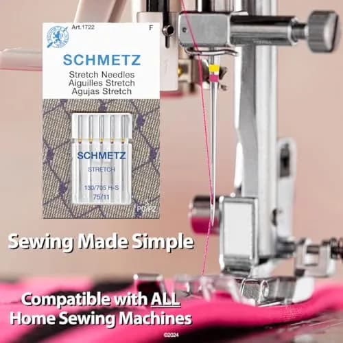 SCHMETZ Stretch Sewing Machine Needles Size 75/11 | Perfect for Stretch Fabrics & Knits thumbnail 2