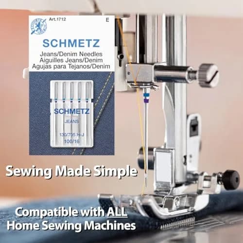 SCHMETZ Jean & Denim Machine Needles Size 16/100 (5/Pkg) | 8.2mm (0.32") Flat Shank for Home Machines thumbnail 2
