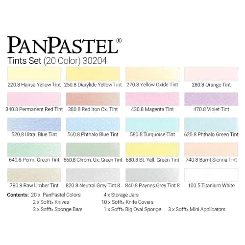PanPastel Artist Pastels by GOLDEN, Tints Set, 20 Colors | Easy Blend, Low Dust, USA Assembled thumbnail 3