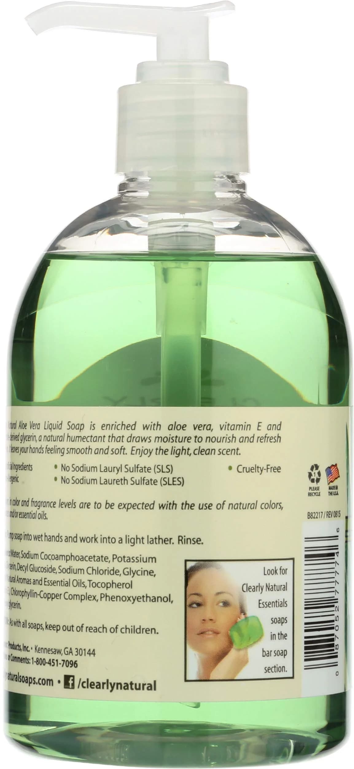 Clearly Natural Liquid Hand Soap with Aloe Vera 355ml (12 Fl Oz) | Gentle Cleanser for Sensitive Skin - view 2