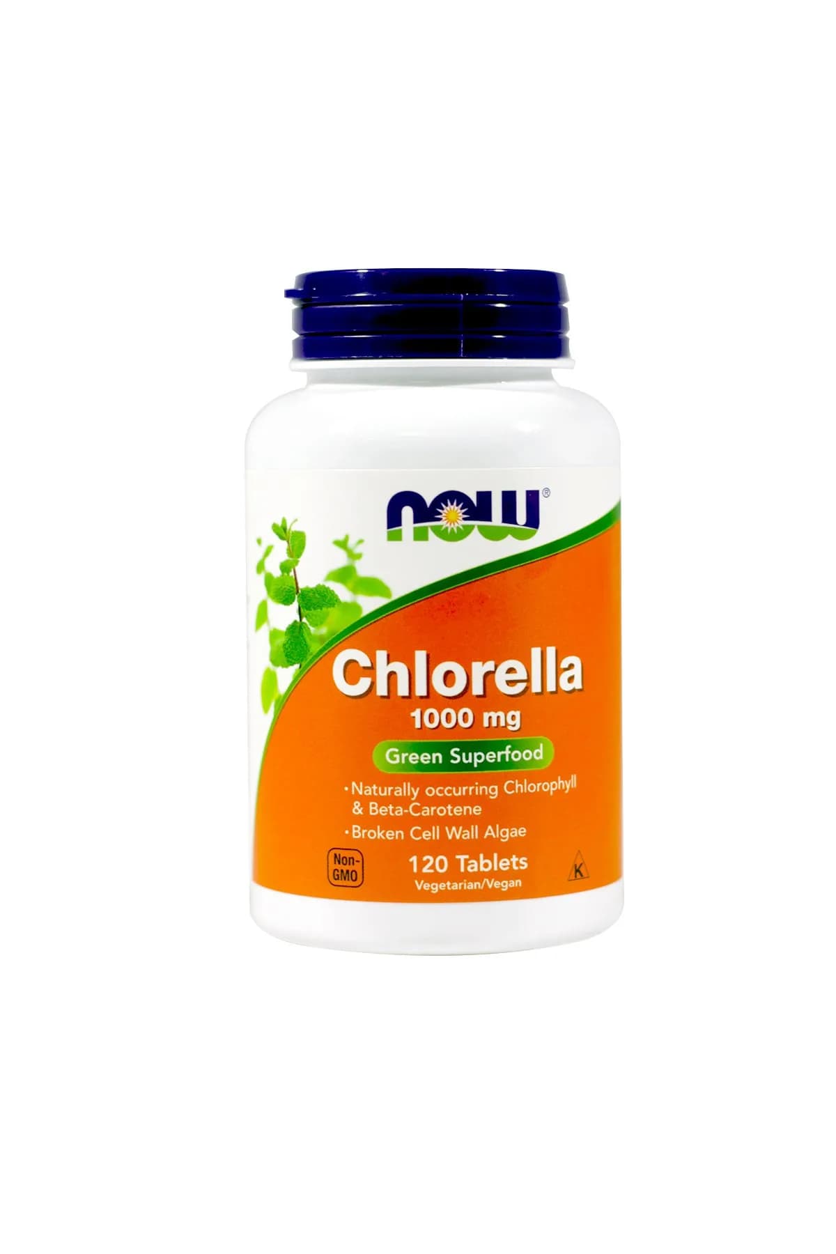 NOW Foods Chlorella 1000mg 120 Tablets | Vegetarian Microalgae Supplement for Detox & Energy — Tablets