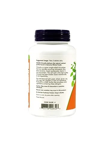 NOW Foods Chlorella 1000mg 120 Tablets | Vegetarian Microalgae Supplement for Detox & Energy thumbnail 3