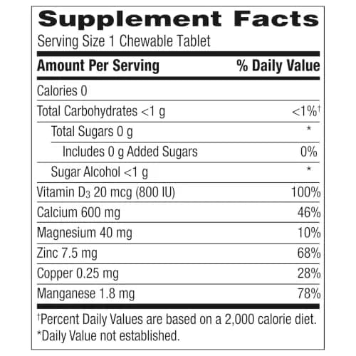 Caltrate Chewables 600 Plus D3 Vitamin D and Calcium Supplement | Sugar Free, Bone & Muscle Support (70-120 chars) thumbnail 10