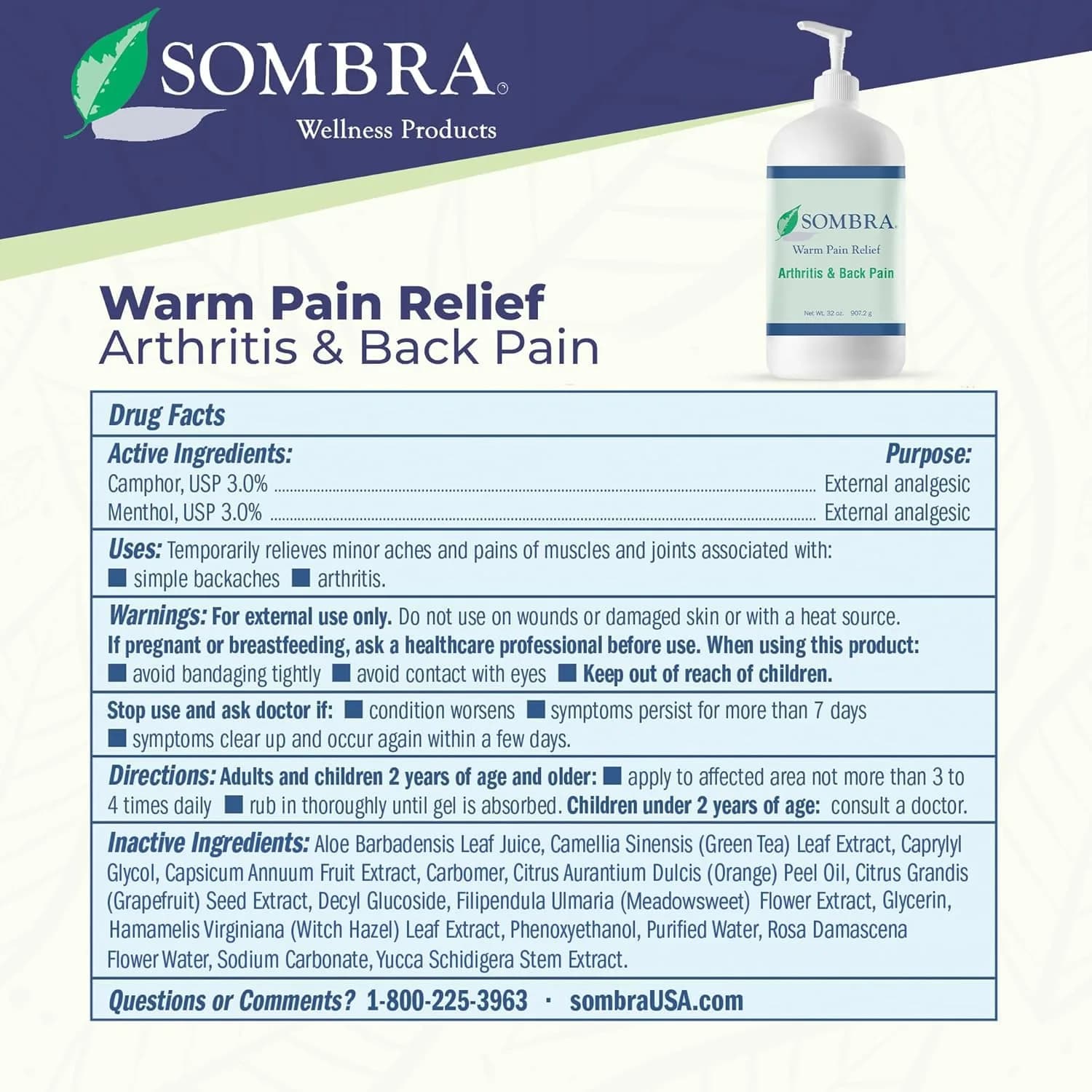 Sombra Warm Pain Relief Gel 946ml (32 Fl Oz) | Dual-Action Cooling & Warming Therapy - view 7