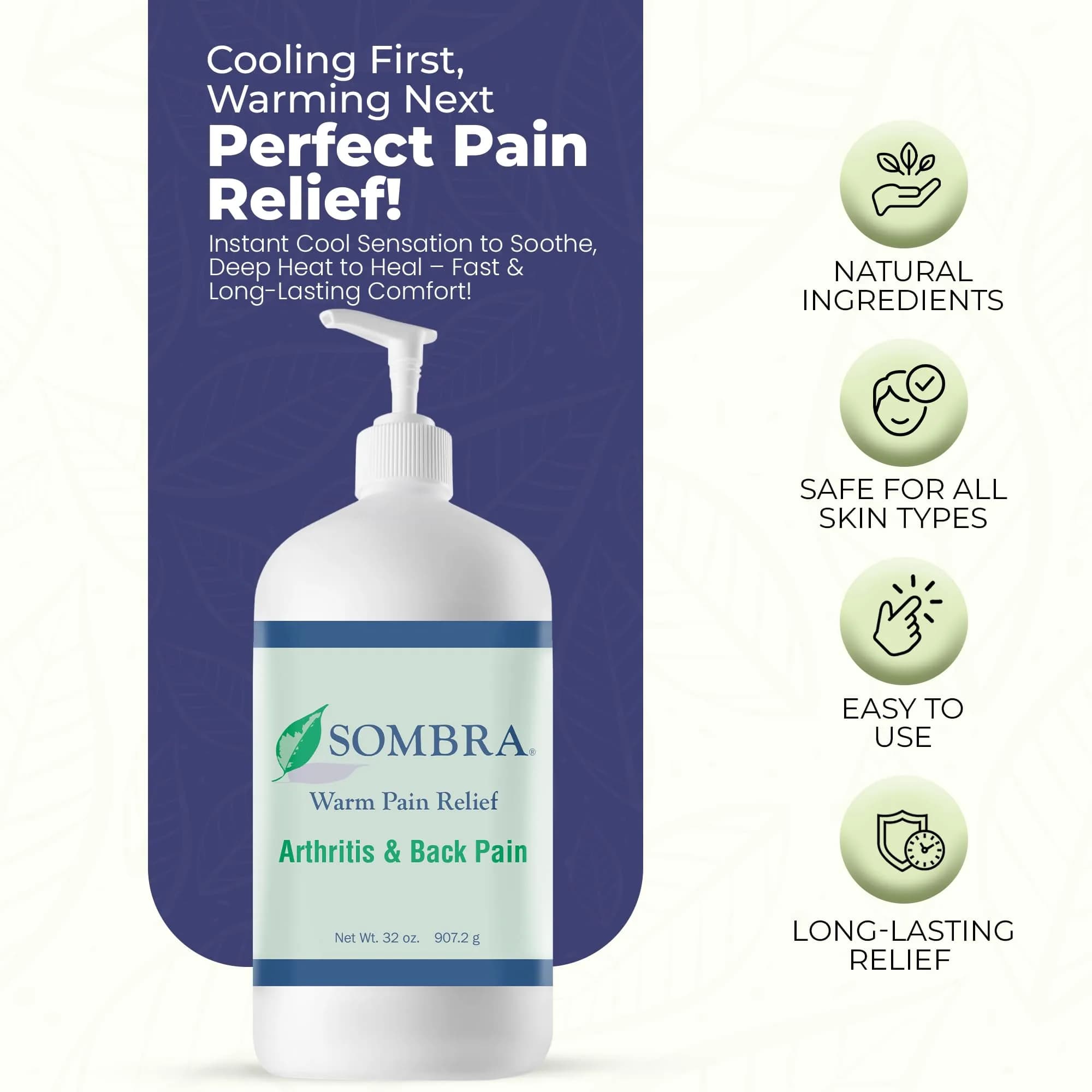 Sombra Warm Pain Relief Gel Roll-On - 32 Ounce (Pack of 1) for Targeted Arthritis & Muscle Pain - view 3