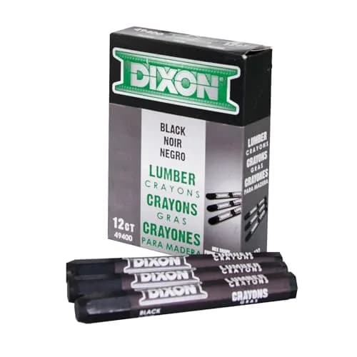 Dixon Lumber Crayons Carbon Black 12 Count (0.63 lb) | Fade-proof, Water-proof, Smear-proof Marking Tools thumbnail 2