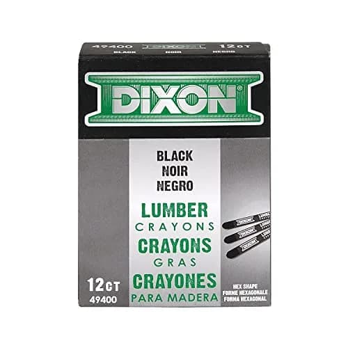 Dixon Lumber Crayons Carbon Black 12 Count (0.63 lb) | Fade-proof, Water-proof, Smear-proof Marking Tools thumbnail 3
