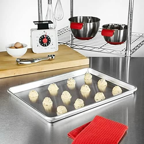 Fat Daddio's SP-HALF Natural Aluminum Half Sheet Pan, 18 x 13 x 1 inch | Durable Commercial Bakeware for Baking & Roasting thumbnail 5