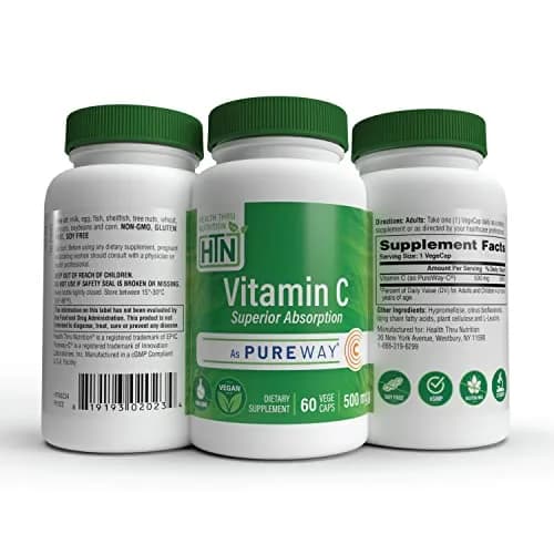 Health Thru Nutrition Vitamin-C 500mg PureWay-C 60 Count High Absorption | Supports Immune & Collagen | Vegan, Non-GMO thumbnail 5