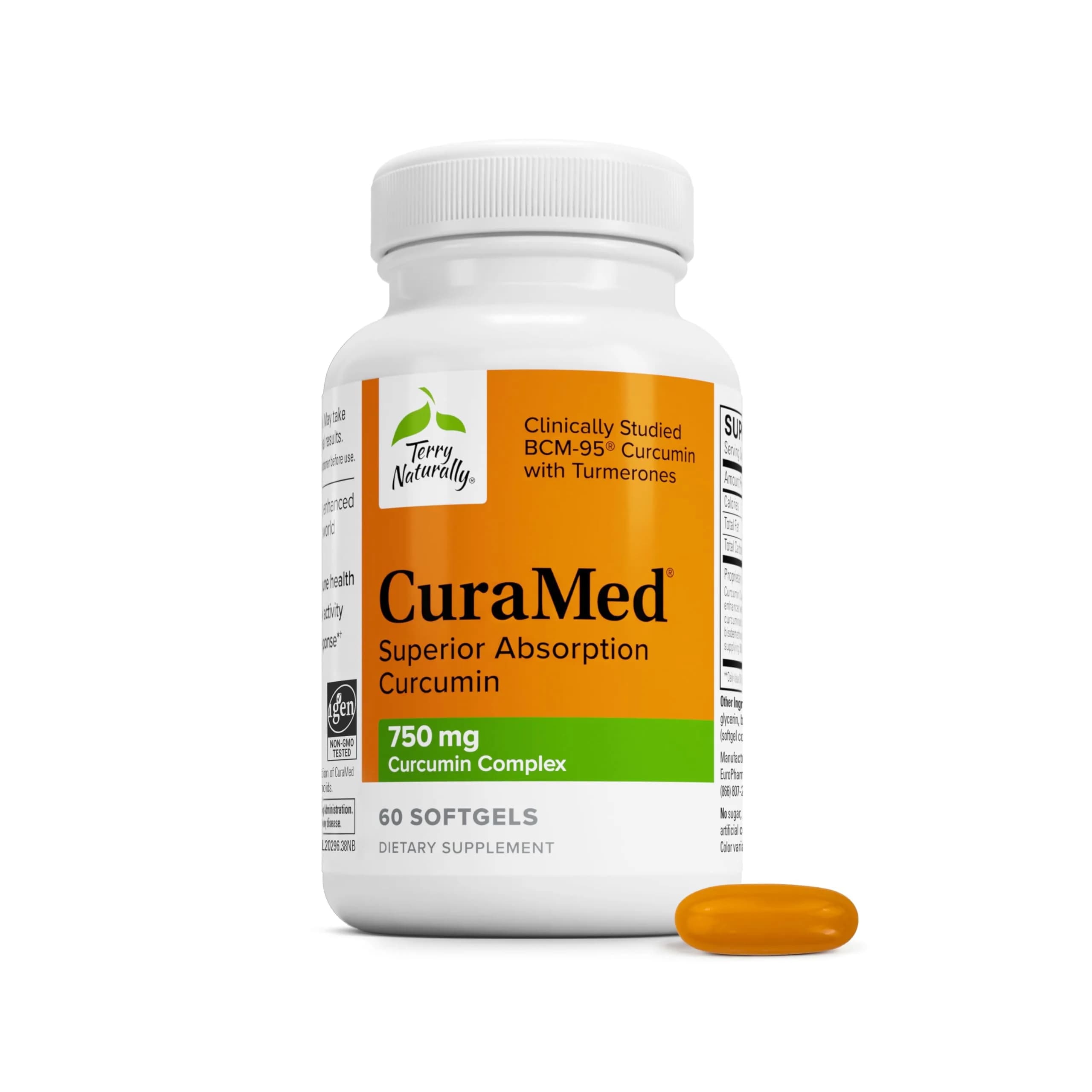 Terry Naturally CuraMed 750mg | Pain & Inflammation Relief - 60 Softgels