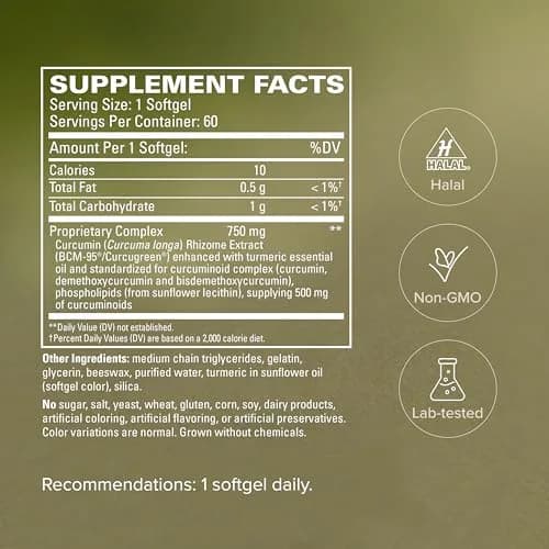 Terry Naturally CuraMed 750mg | Pain & Inflammation Relief - 60 Softgels thumbnail 5
