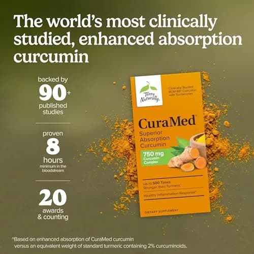 Terry Naturally CuraMed 750mg | Pain & Inflammation Relief, 30 Softgels, Full Spectrum Curcumin thumbnail 3