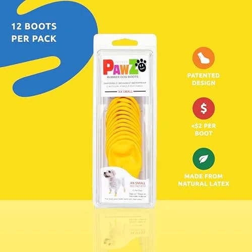 Protex PawZ Rubber Dog Boots for Small Paws | All-Weather Waterproof, Anti-Slip, XX-Small (1"-1.5") Pack of 12 thumbnail 2