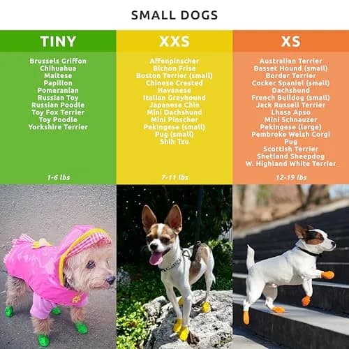 PawZ Rubber Dog Boots - Waterproof Non-Slip Dog Shoes for Hot Pavement, Tiny Size (12-Pack) thumbnail 4