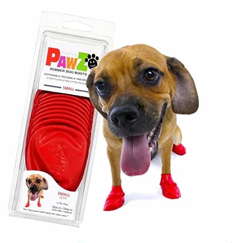 Protex PawZ Rubber Dog Boots Waterproof Non-Slip 12 Pack | All-Weather Paw Protection thumbnail 1