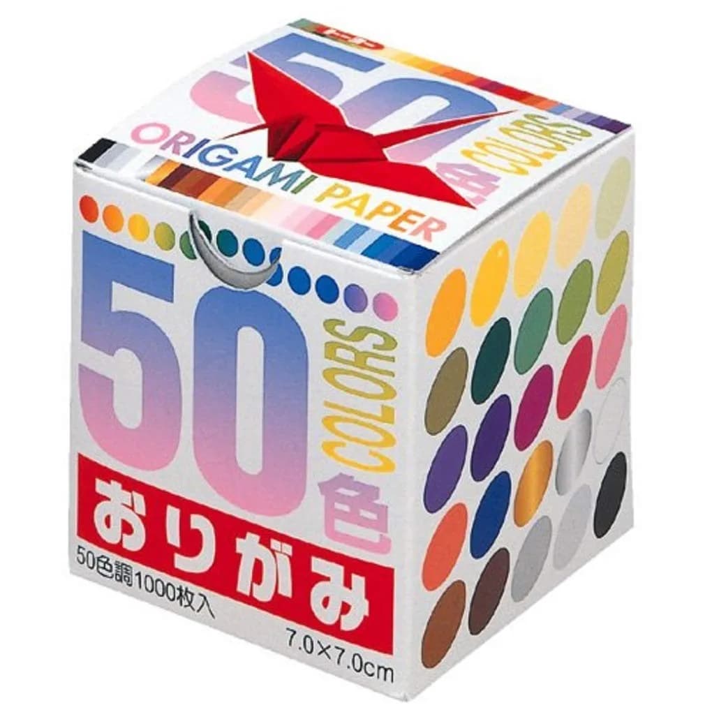 Toyo Origami Paper 7cm, 1000 Sheets, 50 Colors | Professional Grade Art Paper — Multicolor