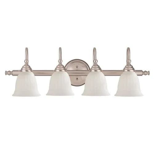 Savoy House Brunswick Bath Vanity 4-Light Satin Nickel | 31in Wide, Damp Rated thumbnail 1