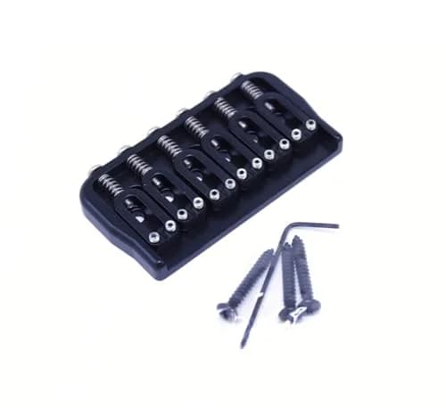 Hipshot 6-String US Fixed Guitar Bridge .125 Black | Premium Brass, 6-String, Fixed System thumbnail 2