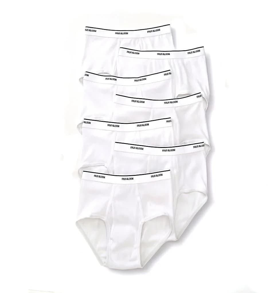 Fruit of the Loom Men's 7-Pack Basic Brief, White, Large | Full Coverage Cotton Underwear — Small